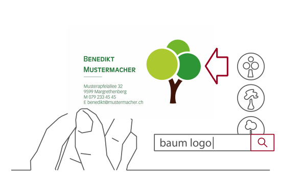 Visitenkarten 1-seitig mit Logo-Auswahl und Layout-Vorschlägen